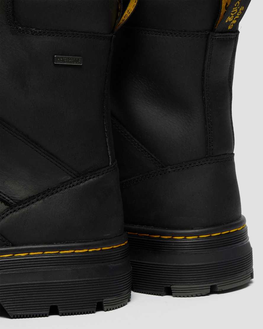 Dr Martens Iowa Waterproof Poly Men Utility Boots Black | 26AVNBWOQ