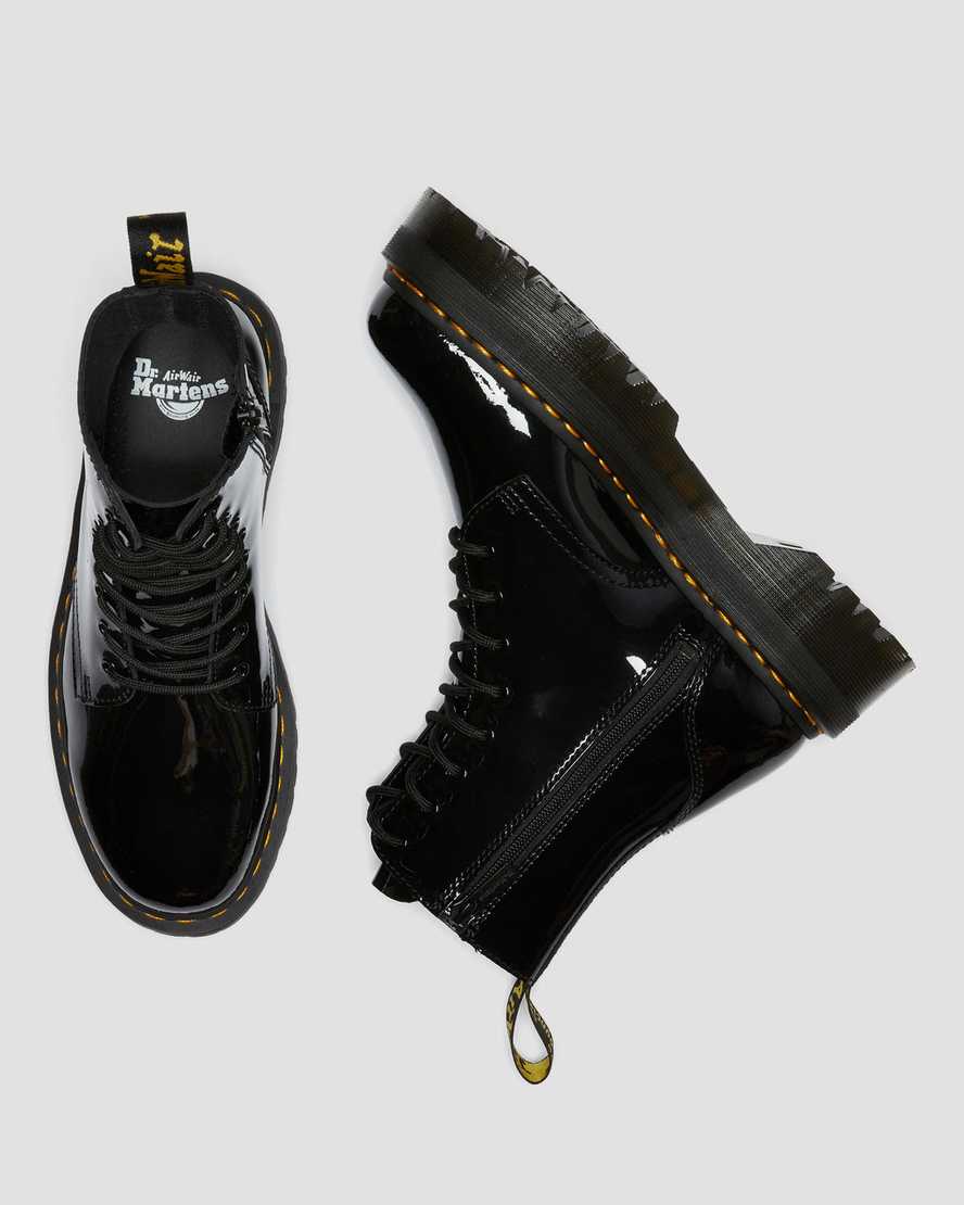 Dr Martens Jadon Patent Leather Women Patent Boots Black | 56PABHIKM