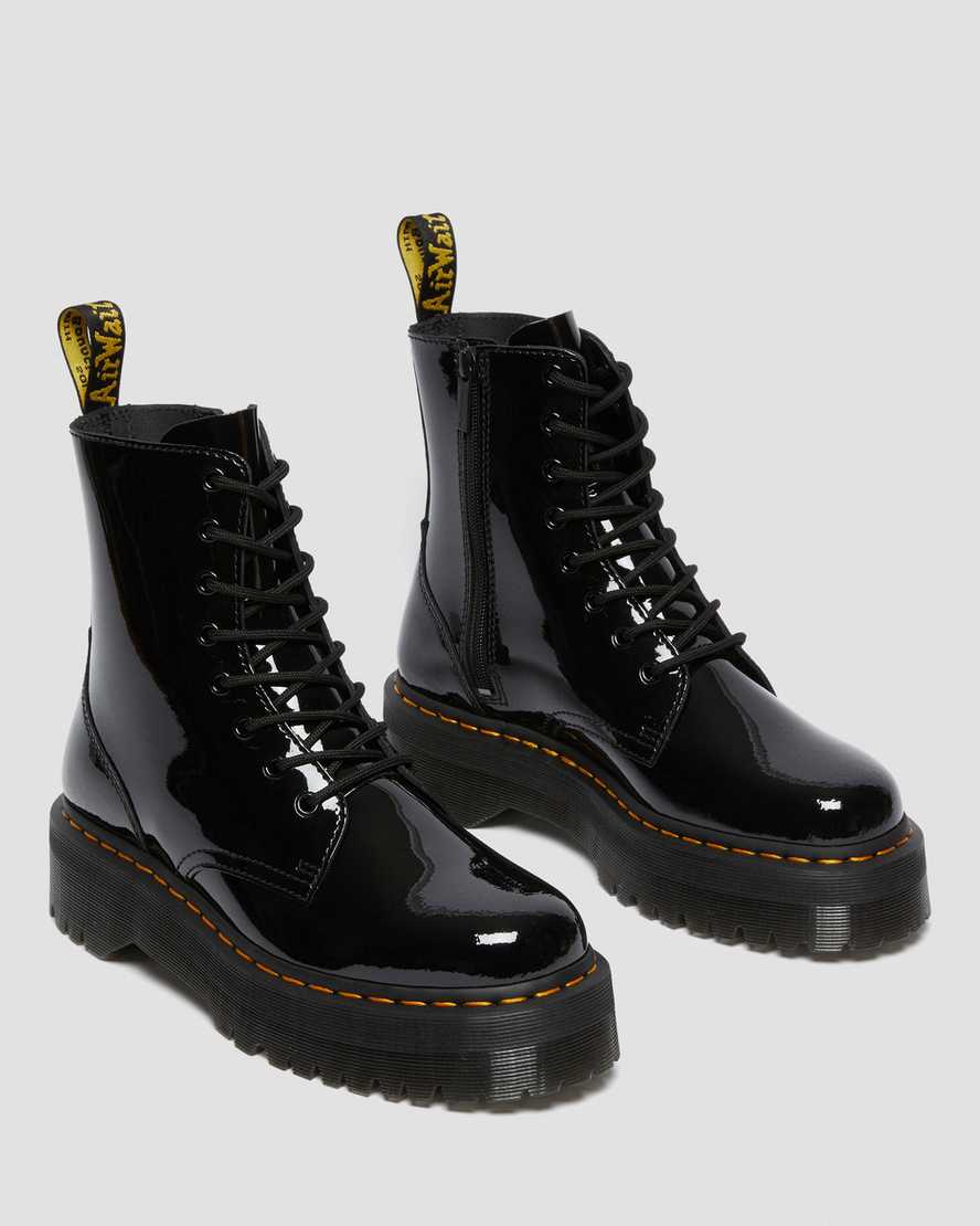 Dr Martens Jadon Patent Leather Women Patent Boots Black | 56PABHIKM