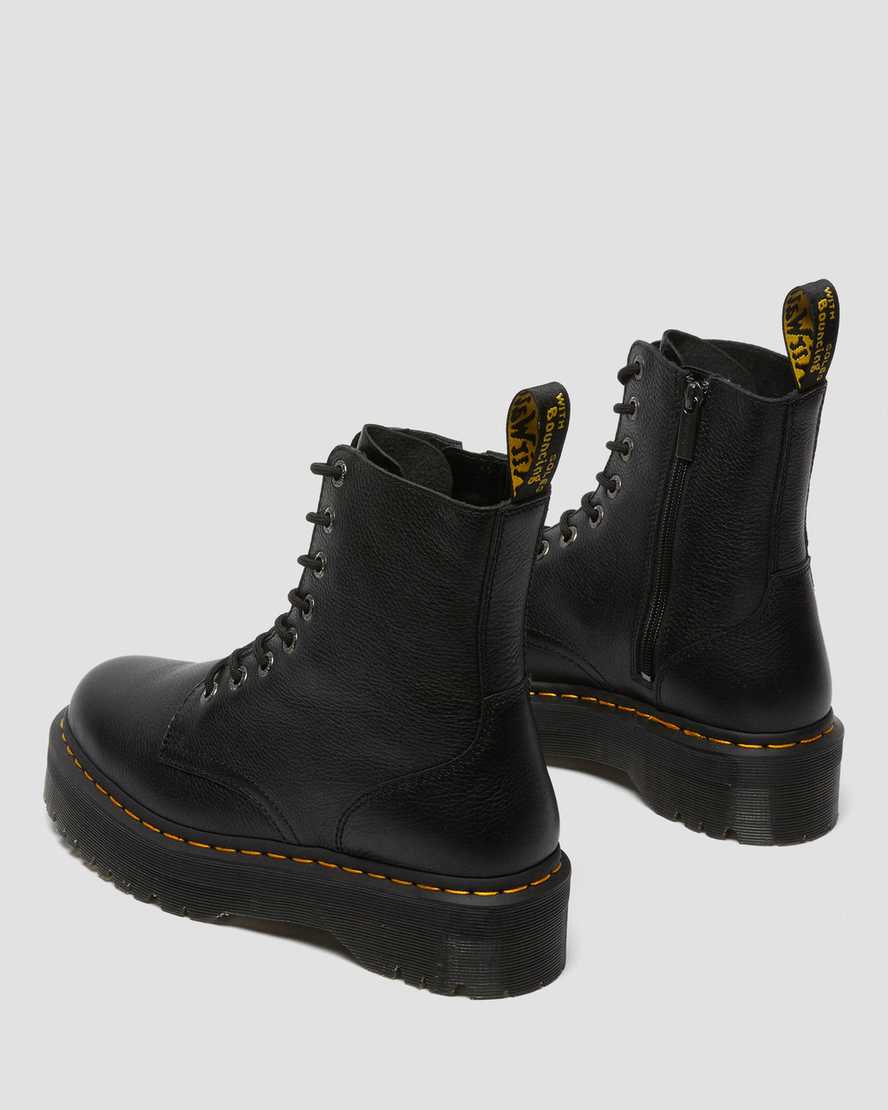 Dr Martens Jadon Pisa Leather Women Ankle Boots Black | 56FEBRXAI