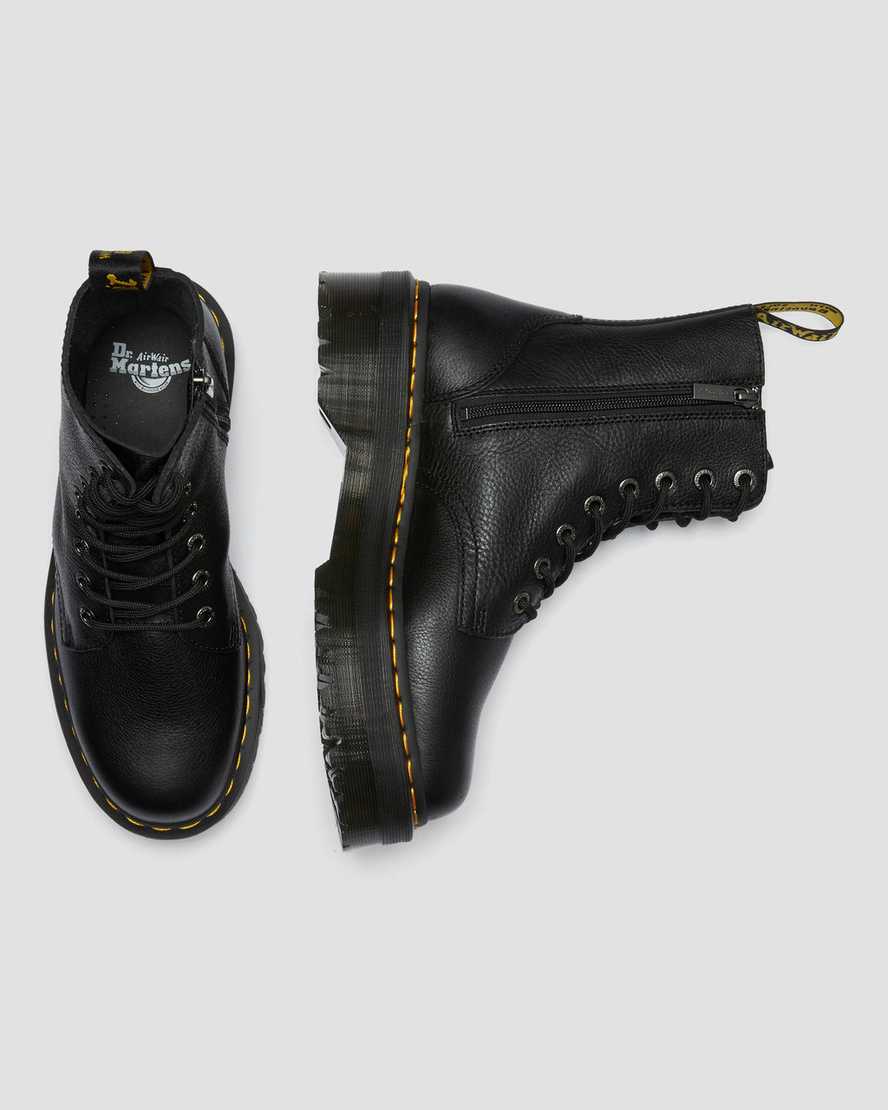 Dr Martens Jadon Pisa Leather Women Ankle Boots Black | 56FEBRXAI