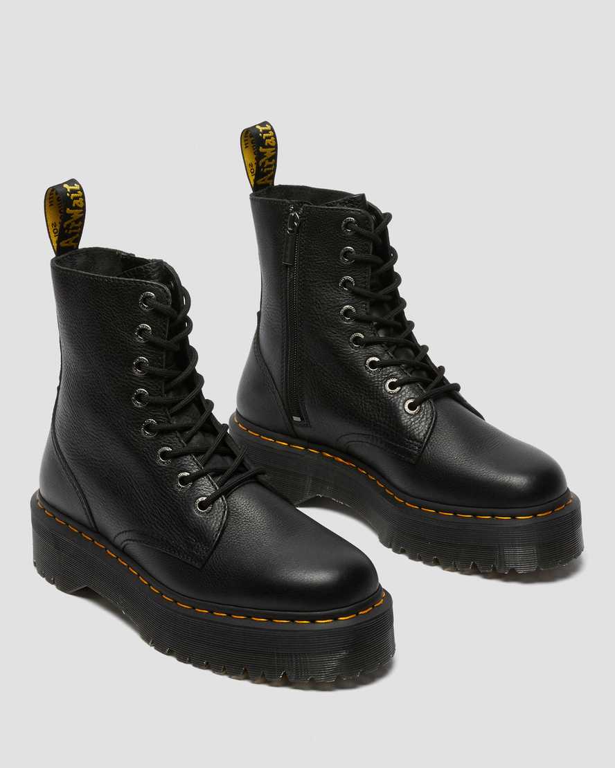 Dr Martens Jadon Pisa Leather Women Ankle Boots Black | 56FEBRXAI