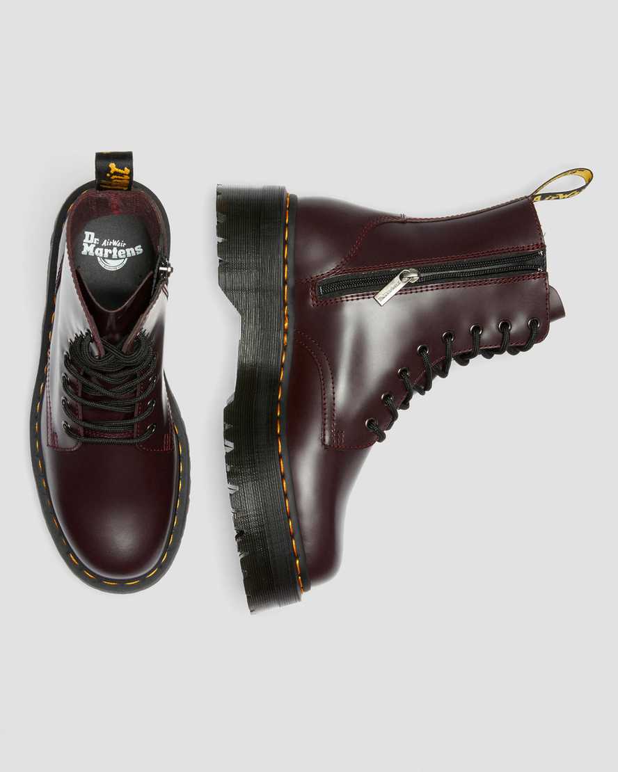 Dr Martens Jadon Smooth Leather Men Ankle Boots Burgundy | 35DSZVROM