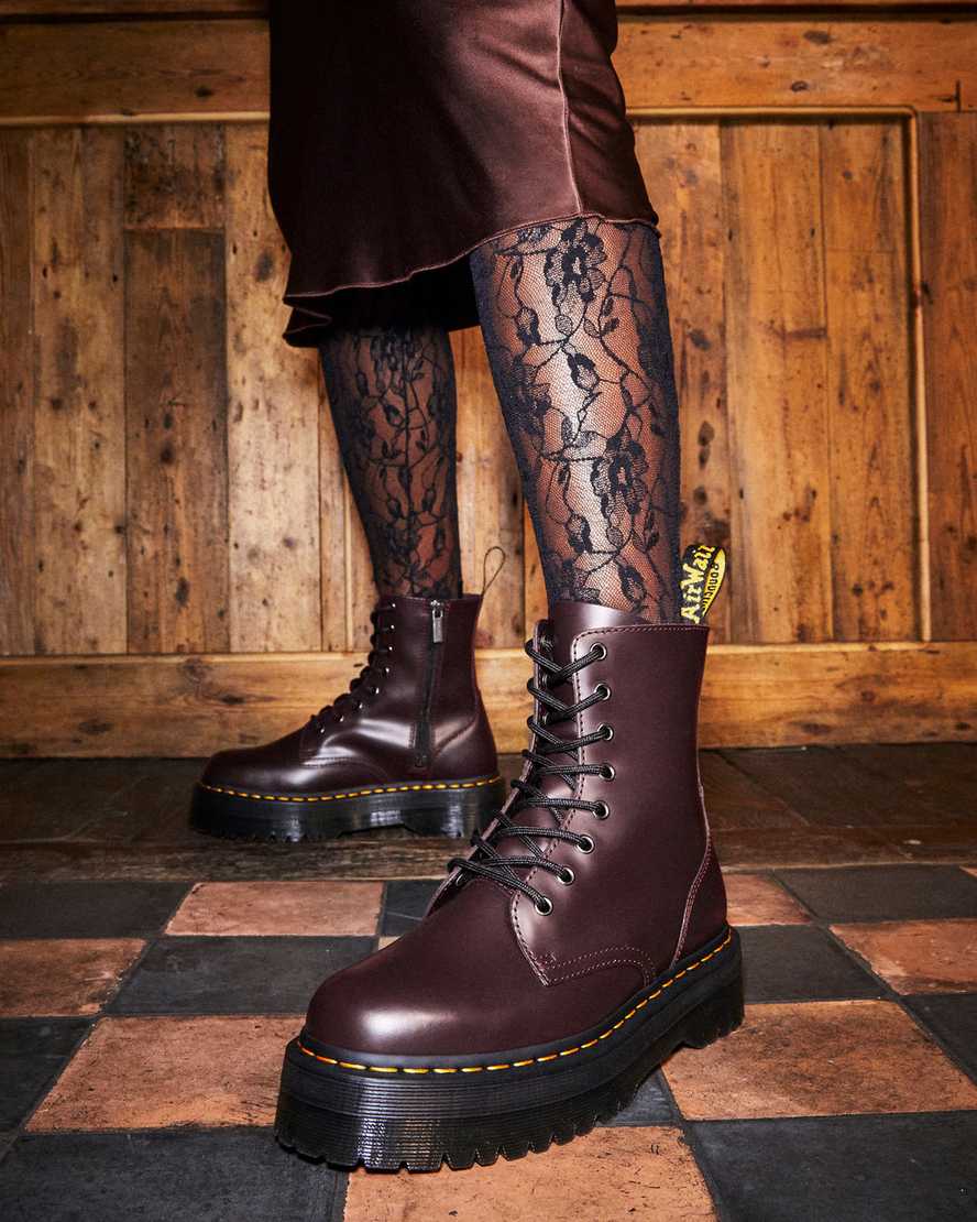 Dr Martens Jadon Smooth Leather Men Ankle Boots Burgundy | 35DSZVROM