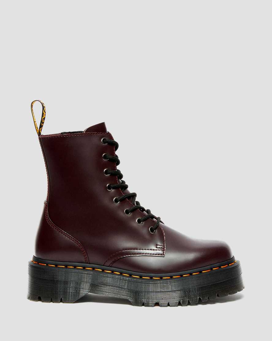 Dr Martens Jadon Smooth Leather Men Ankle Boots Burgundy | 35DSZVROM