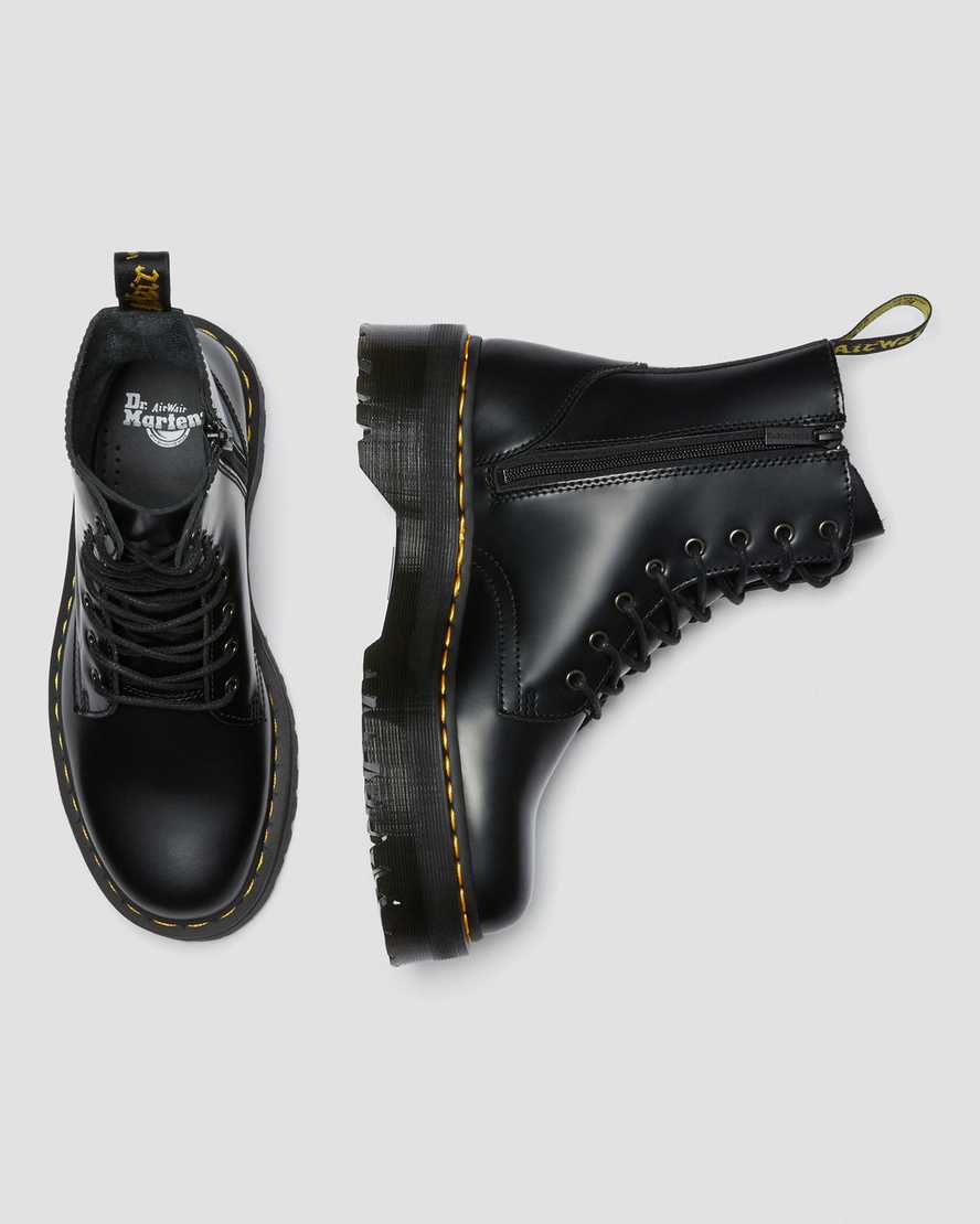 Dr Martens Jadon Smooth Leather Men Lace Up Boots Black | 80ADYETRS