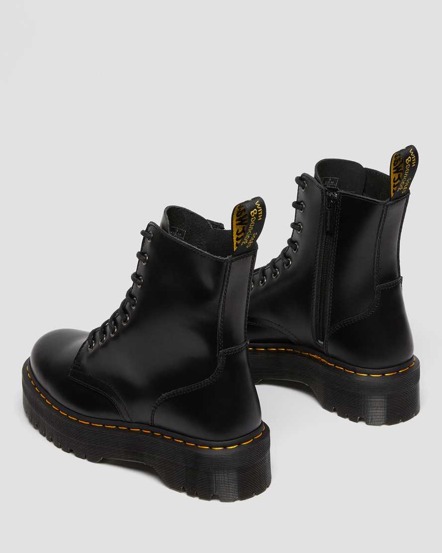 Dr Martens Jadon Smooth Leather Men Lace Up Boots Black | 80ADYETRS