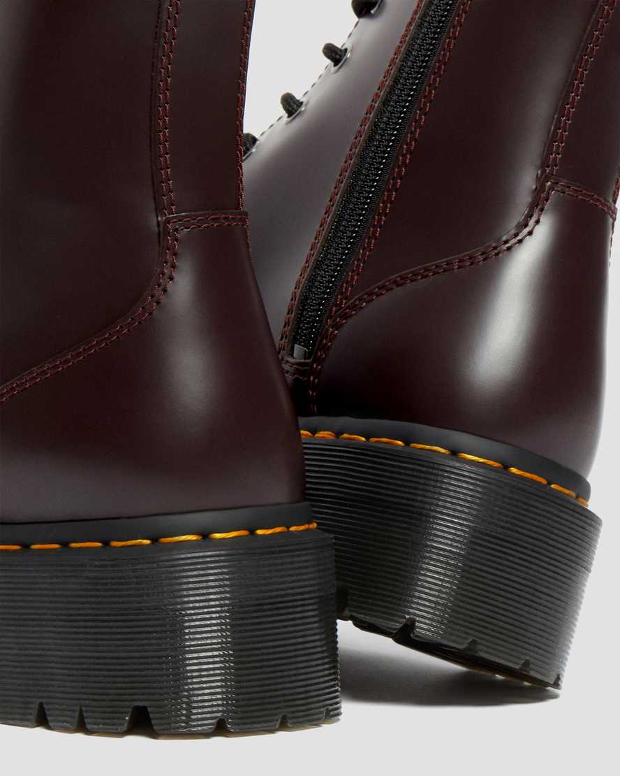 Dr Martens Jadon Smooth Leather Men Lace Up Boots Burgundy | 73AQJHILD