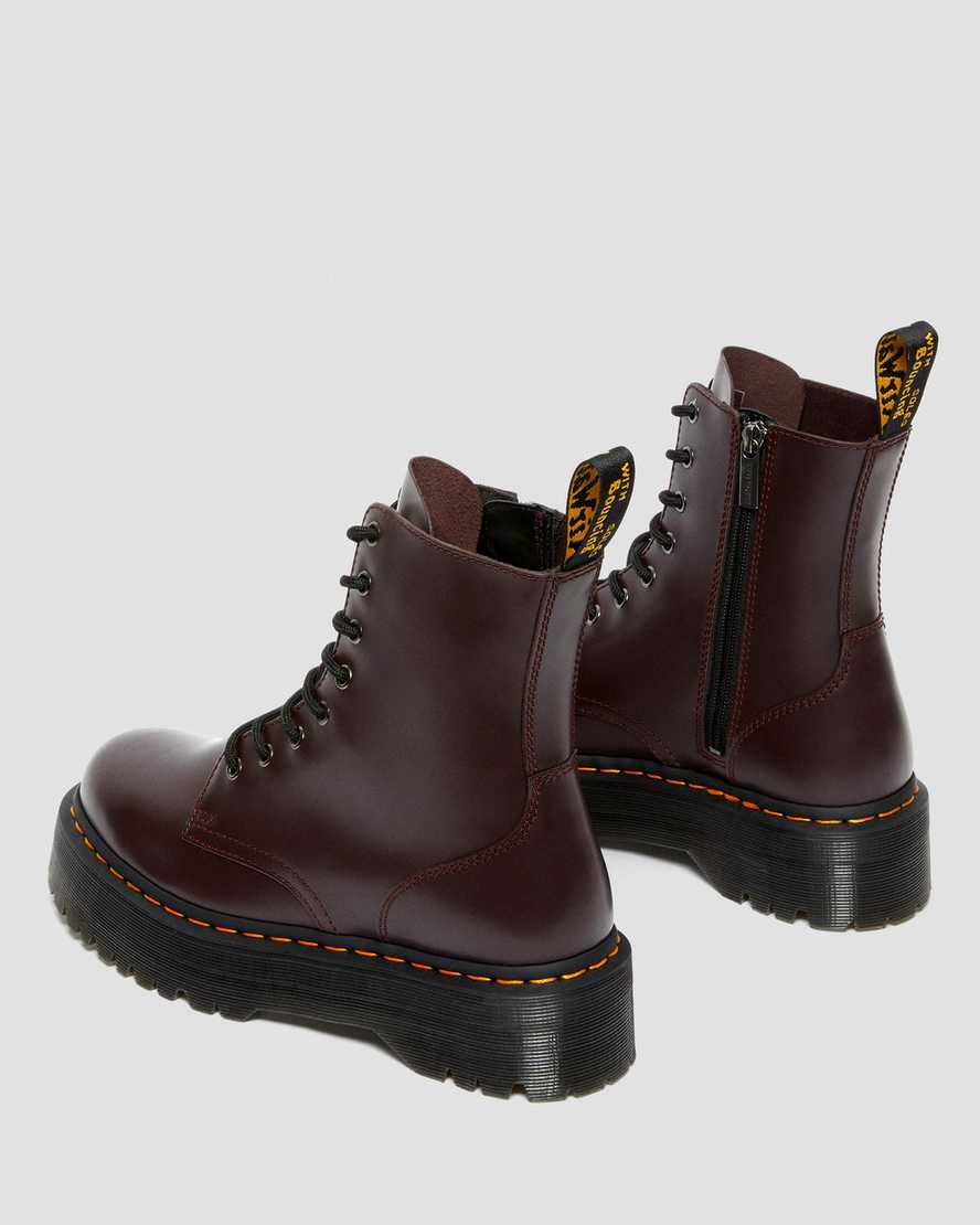 Dr Martens Jadon Smooth Leather Men Lace Up Boots Burgundy | 73AQJHILD