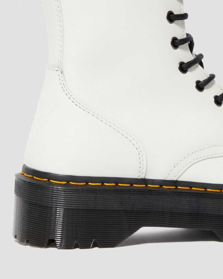 Dr Martens Jadon Smooth Leather Women Ankle Boots White | 68FBUQVIT