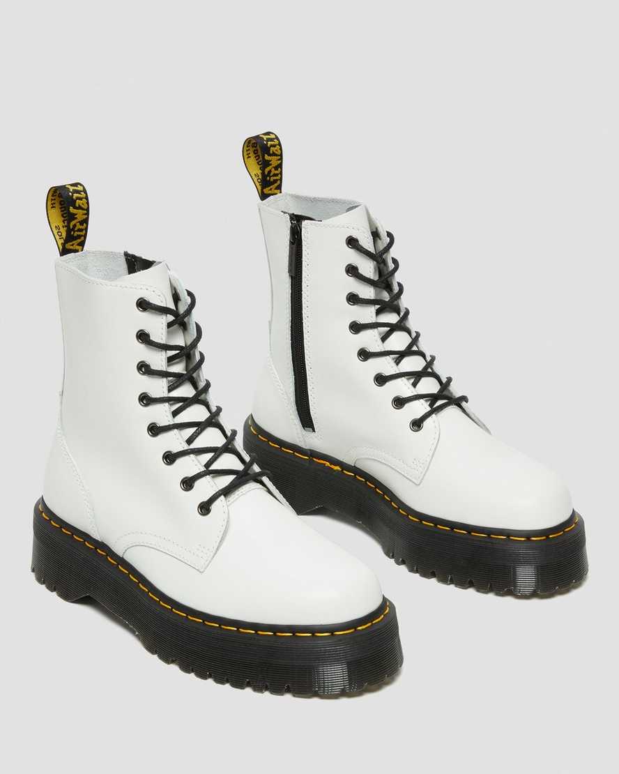 Dr Martens Jadon Smooth Leather Women Ankle Boots White | 68FBUQVIT