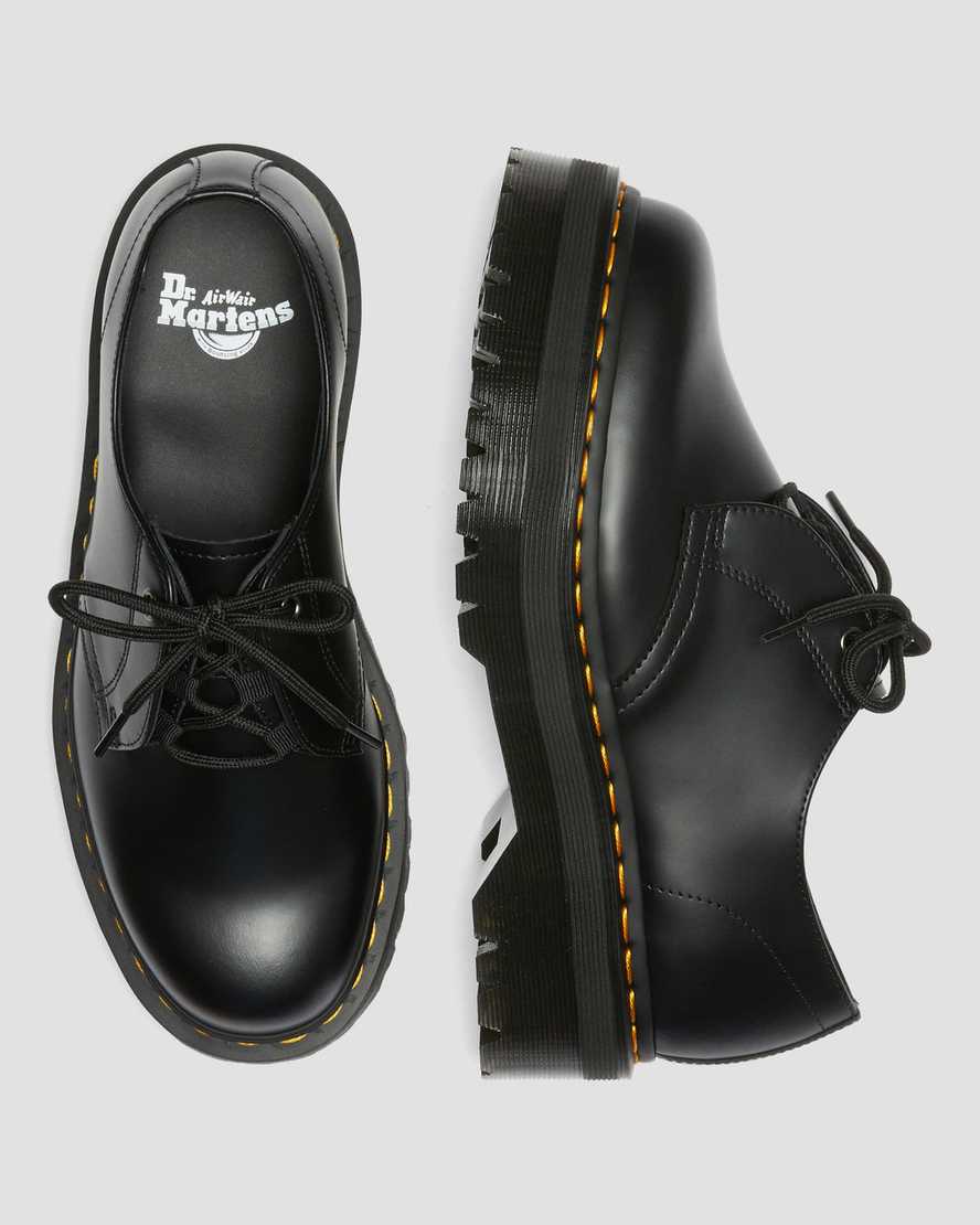 Dr Martens Jarrick Lo Smooth Leather Women Platform Shoes Black | 93MCXVBKL