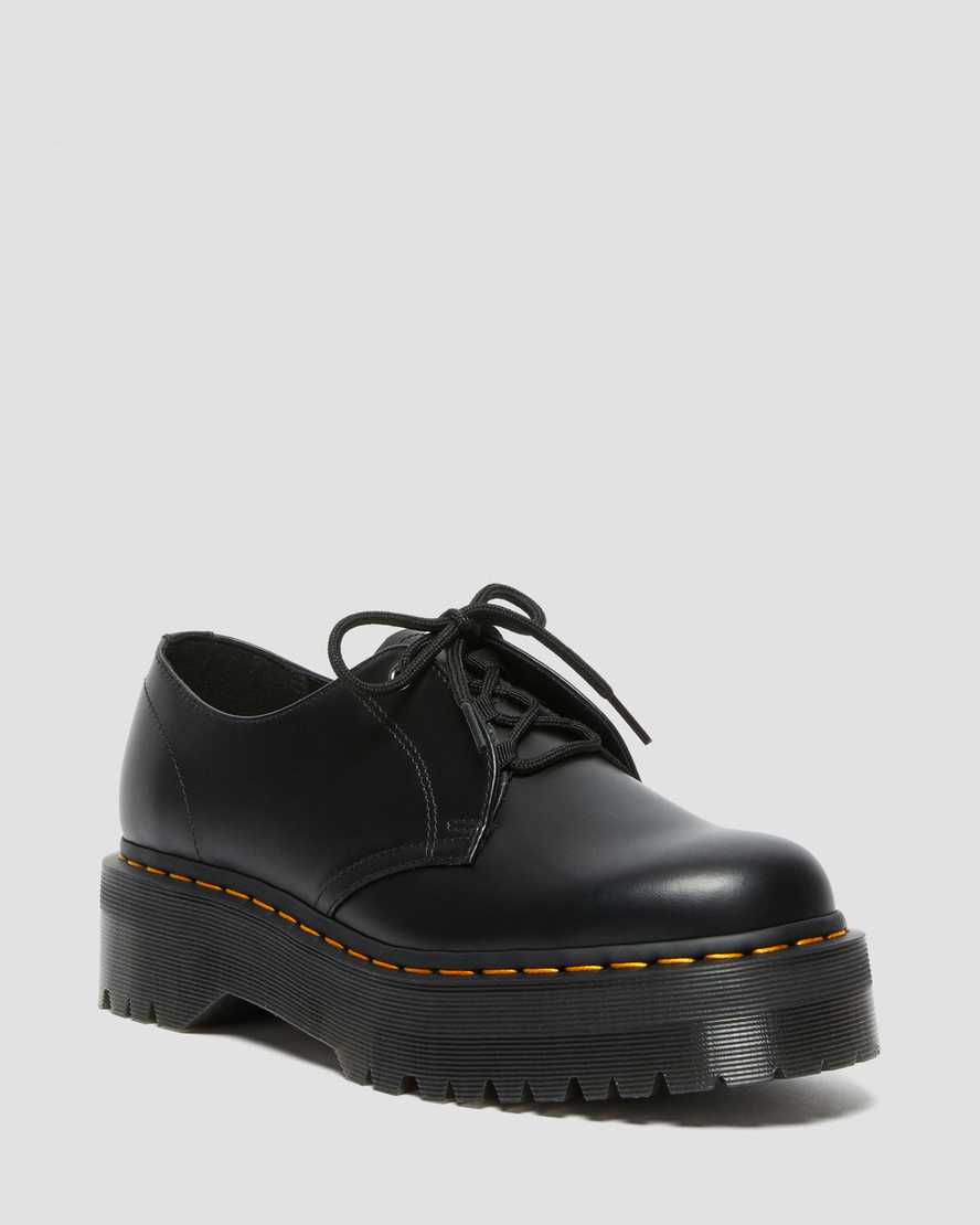 Dr Martens Jarrick Lo Smooth Leather Women Platform Shoes Black | 93MCXVBKL