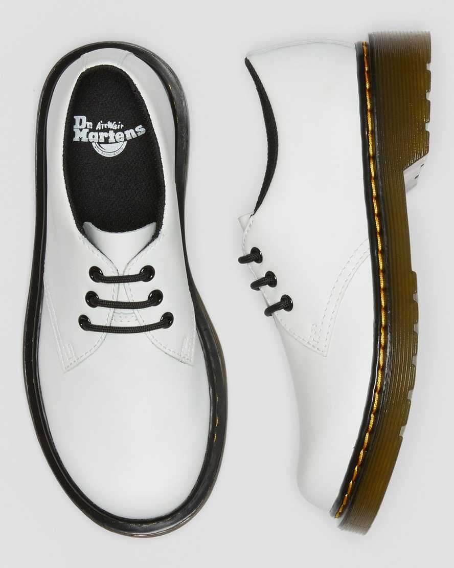 Dr Martens Junior 1461 Leather Kids' Lace Up Shoes White | 62IRODJUX