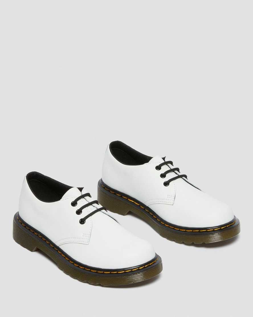 Dr Martens Junior 1461 Leather Kids' Lace Up Shoes White | 62IRODJUX