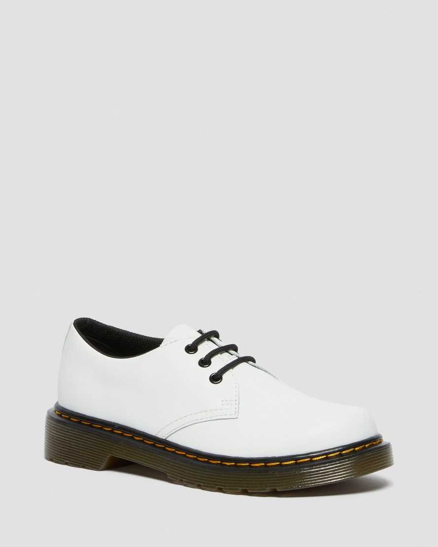 Dr Martens Junior 1461 Leather Kids' Lace Up Shoes White | 62IRODJUX