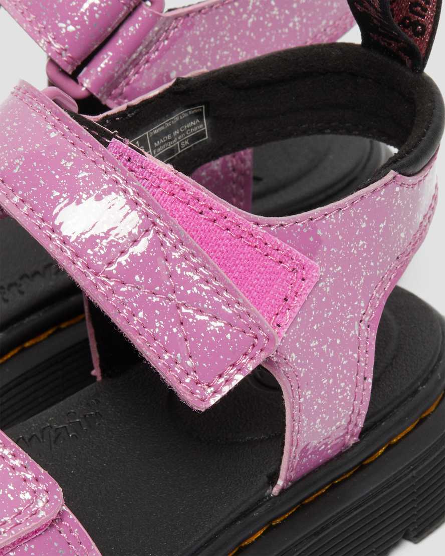 Dr Martens Junior Klaire Kids' Glitter Sandals Pink | 12QYSILHN