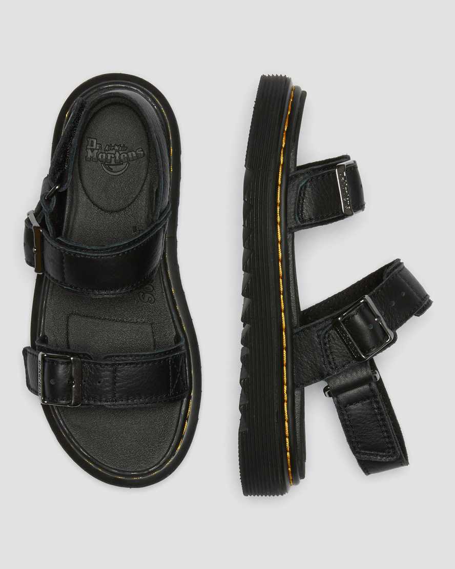 Dr Martens Junior Kyle Leather Kids' Sandals Black | 43NXAHMYP