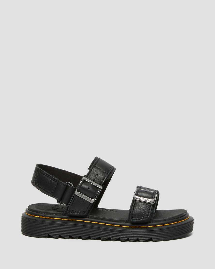 Dr Martens Junior Kyle Leather Kids' Sandals Black | 43NXAHMYP