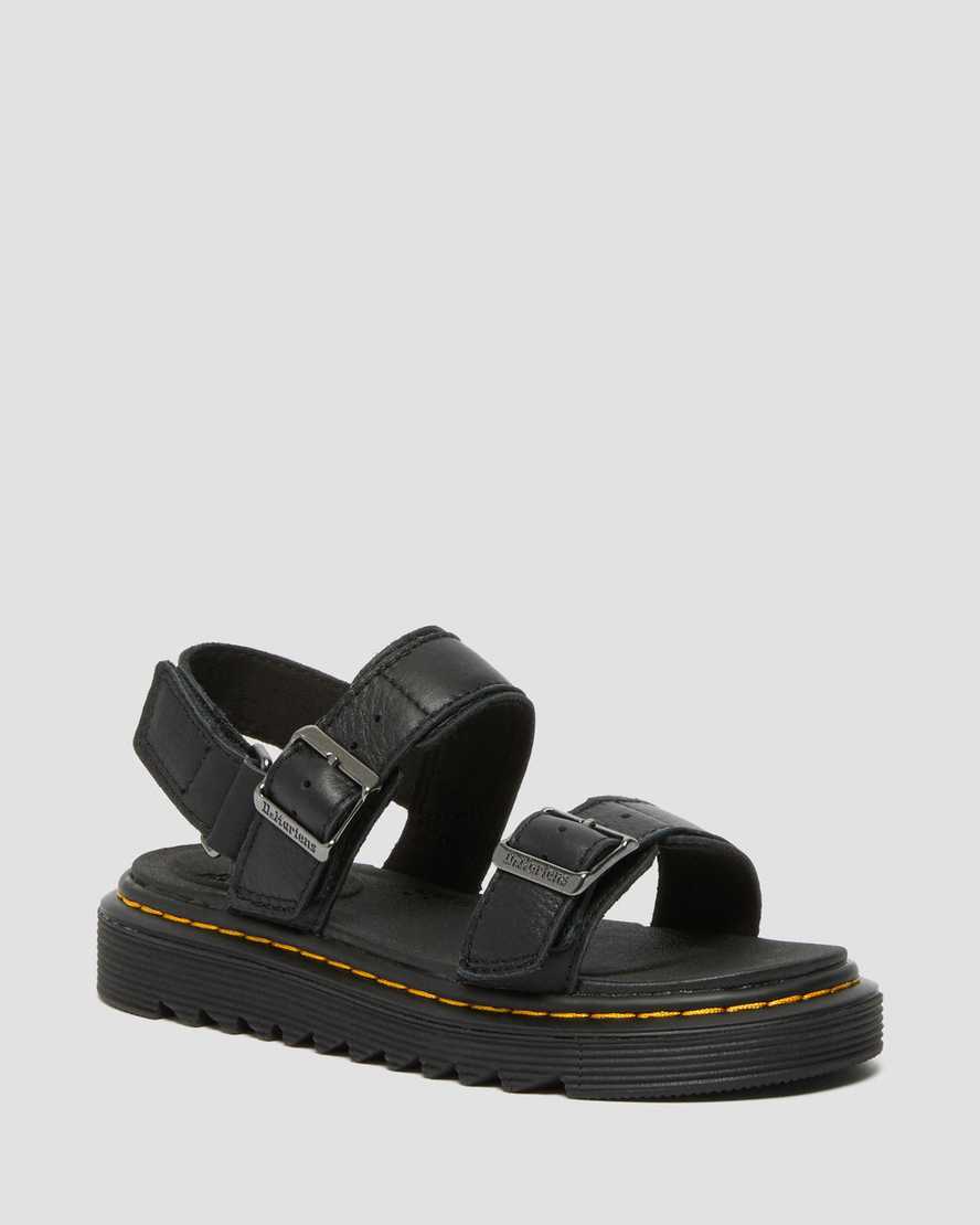 Dr Martens Junior Kyle Leather Kids' Sandals Black | 43NXAHMYP