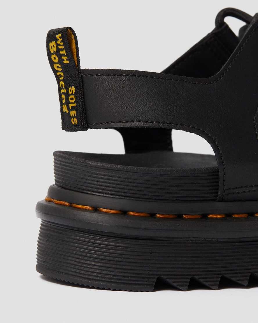 Dr Martens Nartilla Leather Women Gladiator Sandals Black | 74GMQZCJA