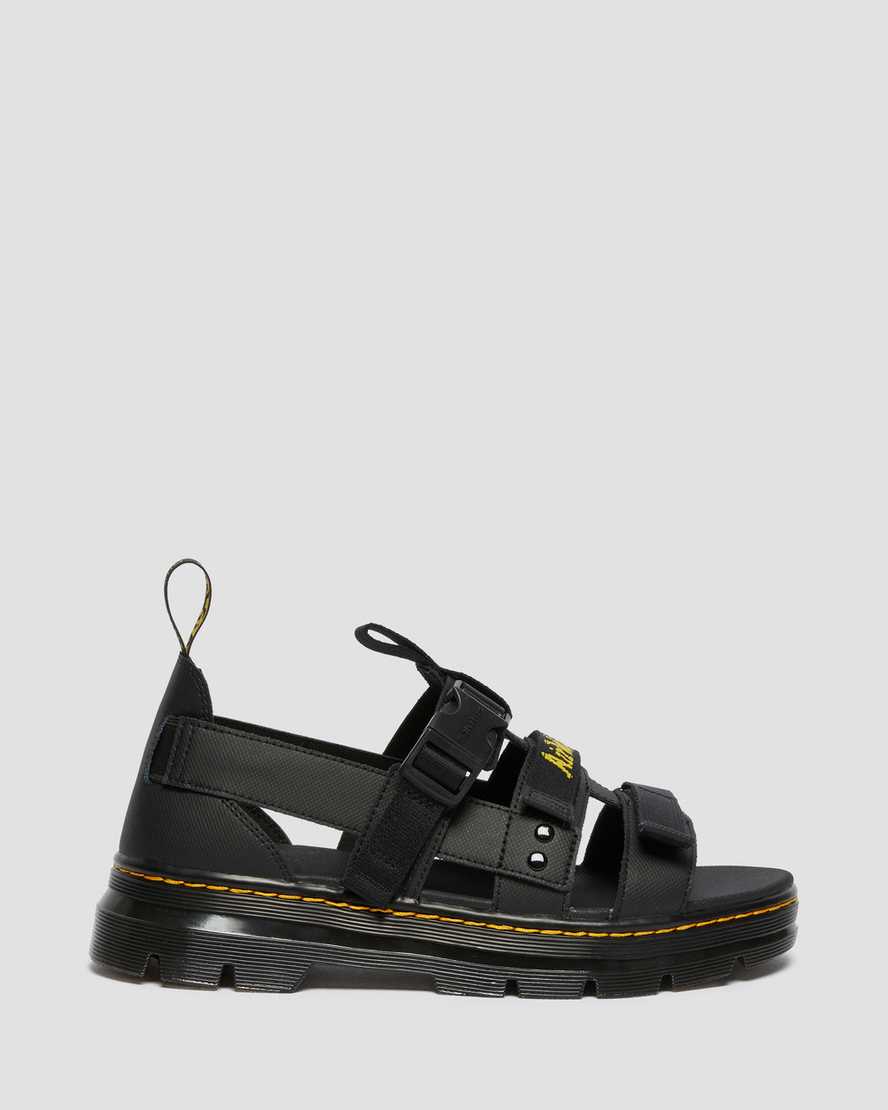 Dr Martens Pearson Women Webbing Sandals Black | 35OEXQMJI