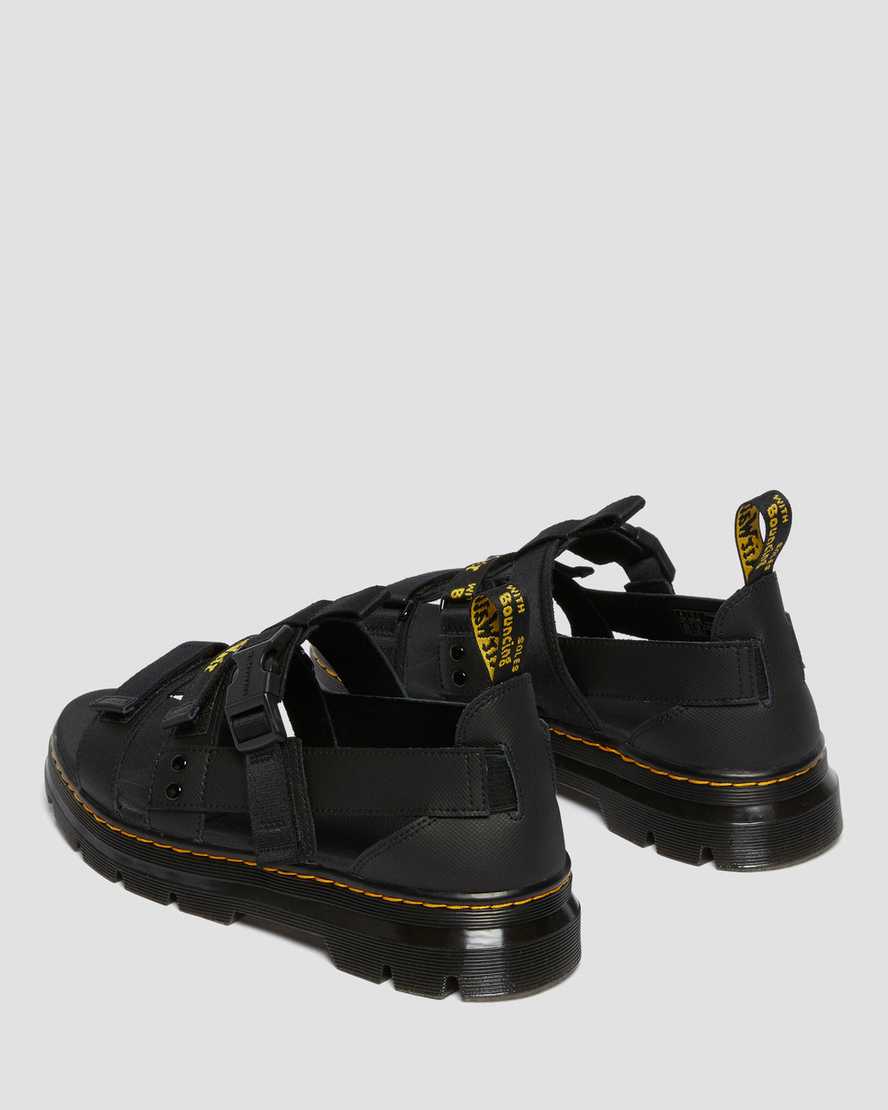 Dr Martens Pearson Women Webbing Sandals Black | 35OEXQMJI