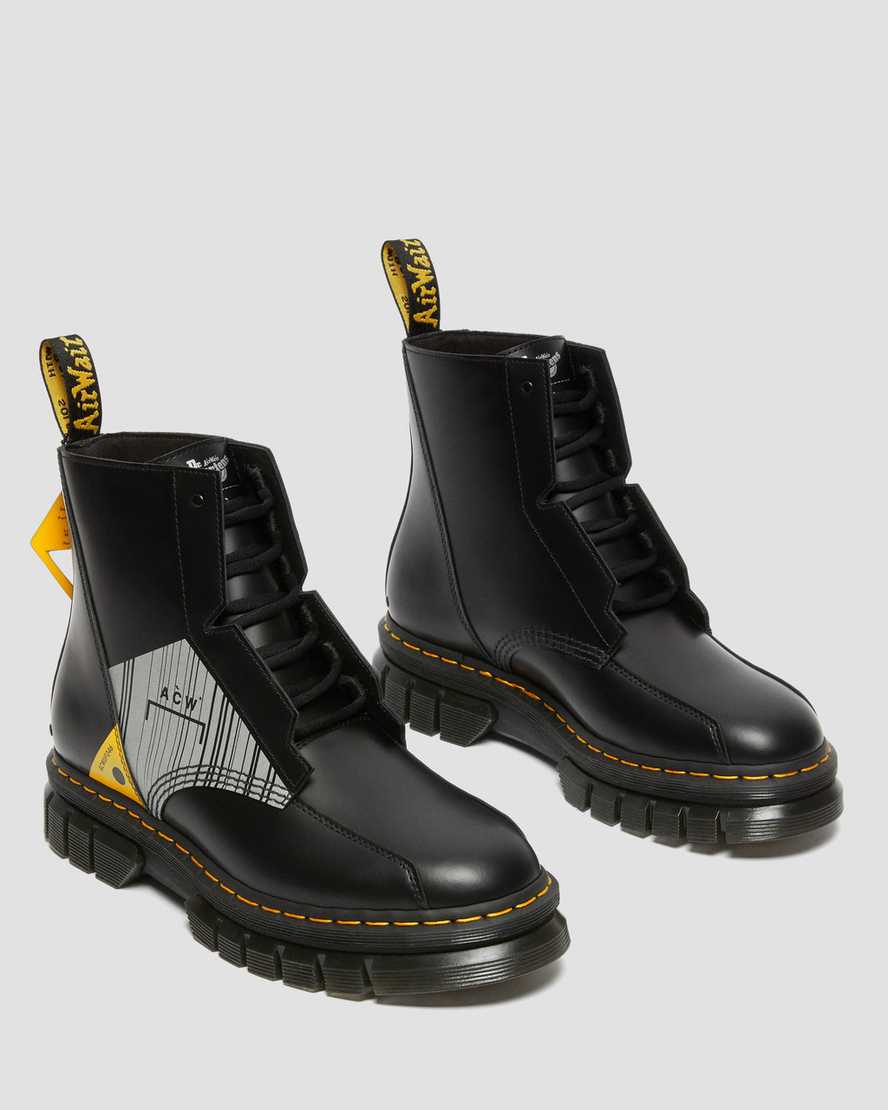 Dr Martens Rikard A-Cold-Wall Leather Men Lace Up Boots Black | 93UBYGJCA