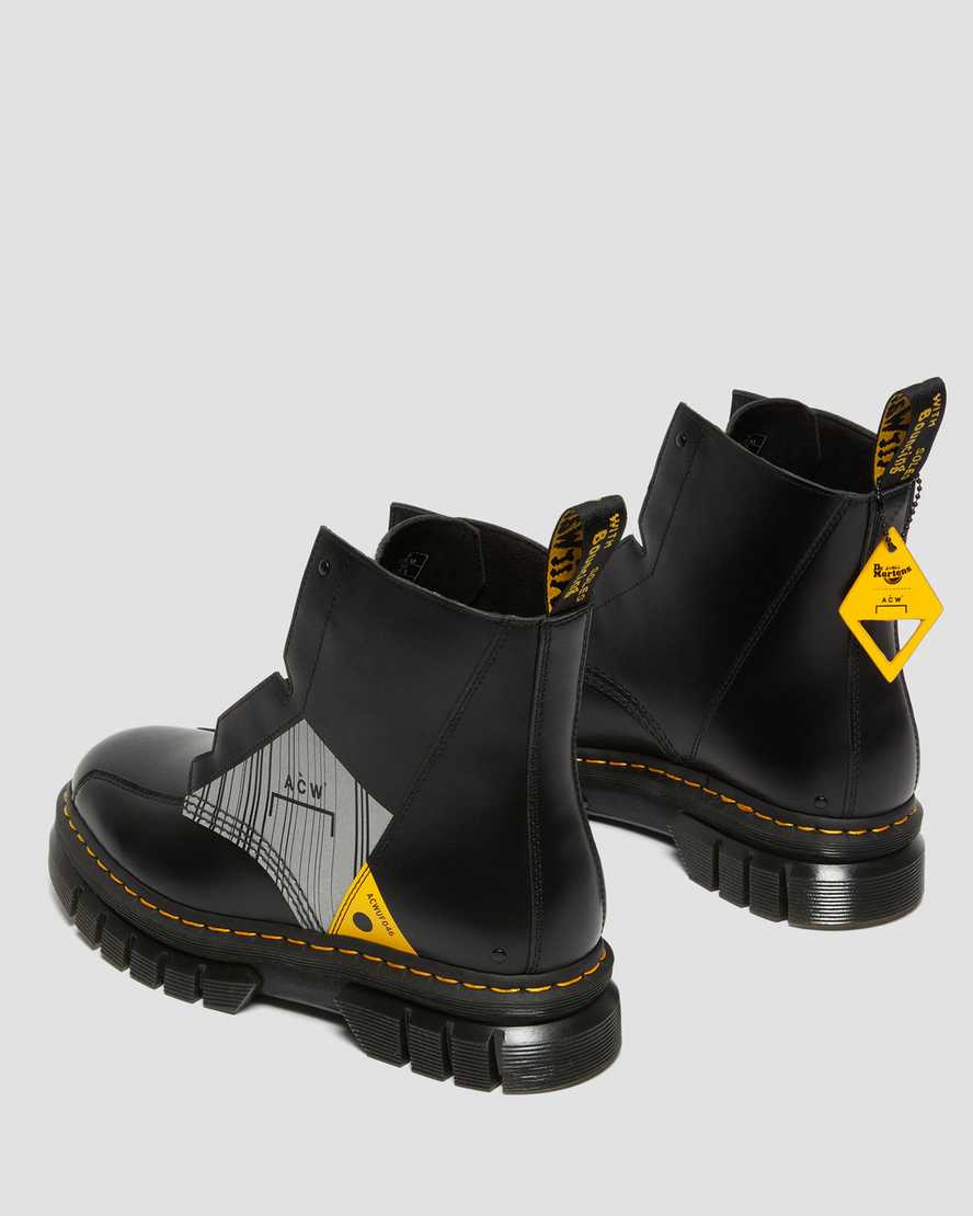 Dr Martens Rikard A-Cold-Wall Leather Men Lace Up Boots Black | 93UBYGJCA