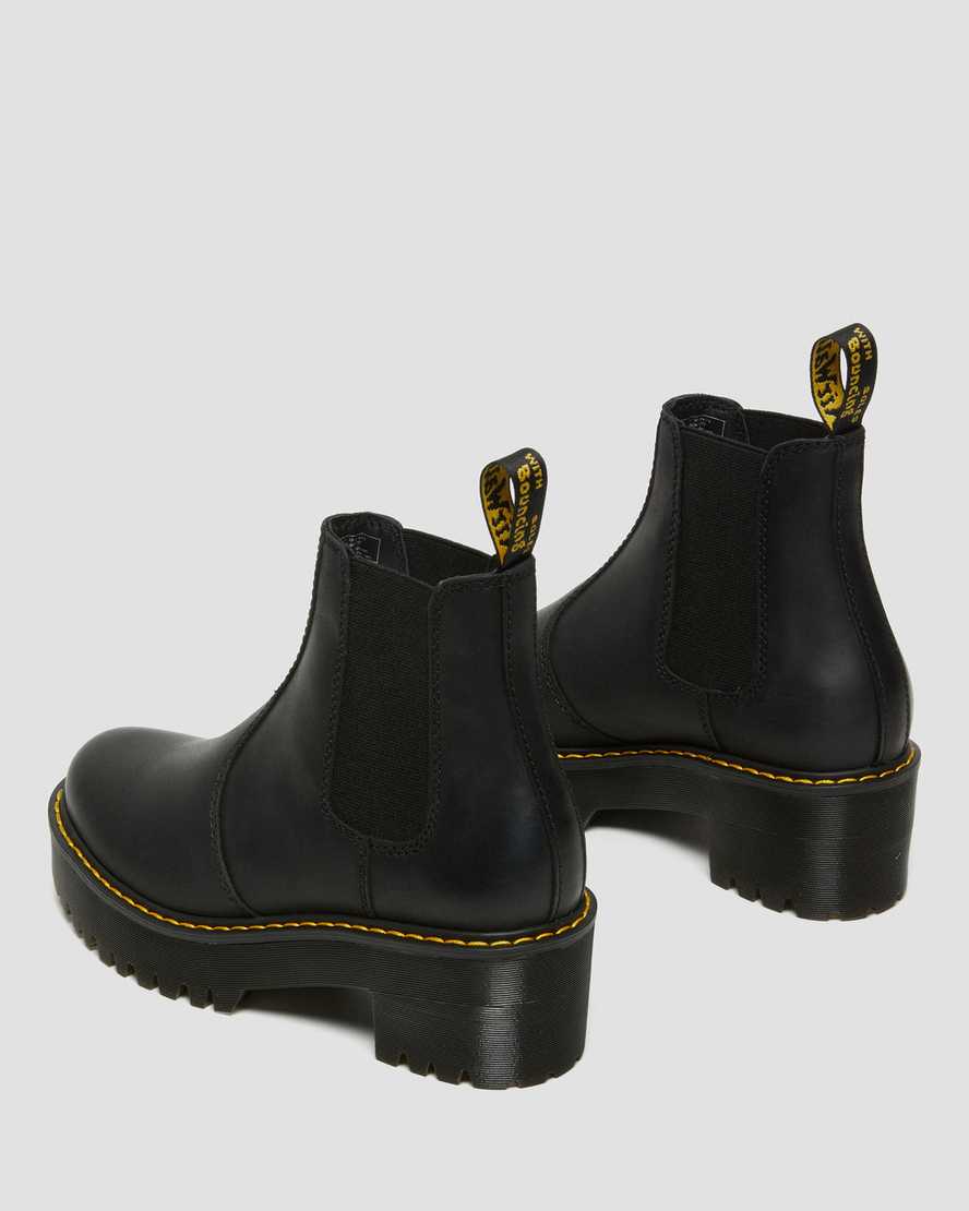 Dr Martens Rometty Wyoming Leather Women Heeled Boots Black | 93OARMCVG