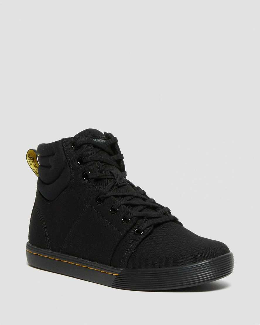 Dr Martens Rozarya Men Canvas Boots Black | 41EVHUZWP