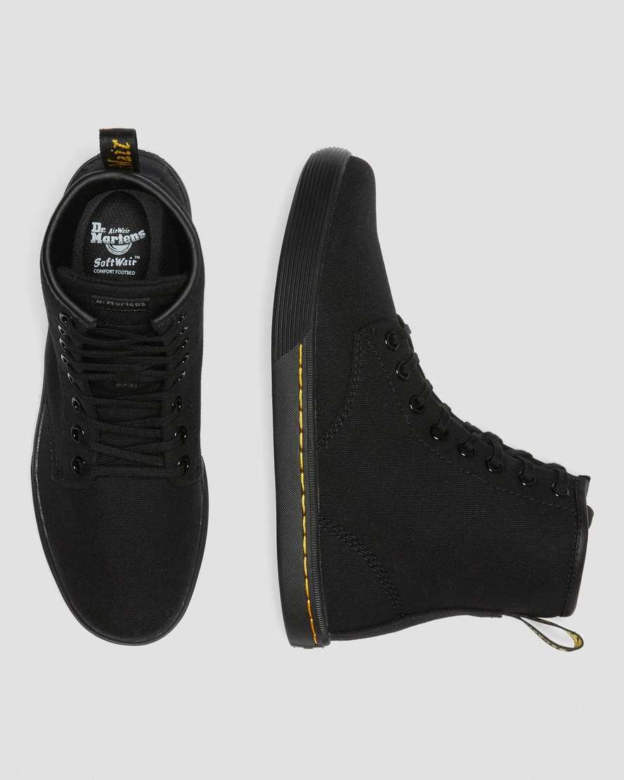 Dr Martens Sheridan Men Canvas Boots Black | 24BAEZLIG