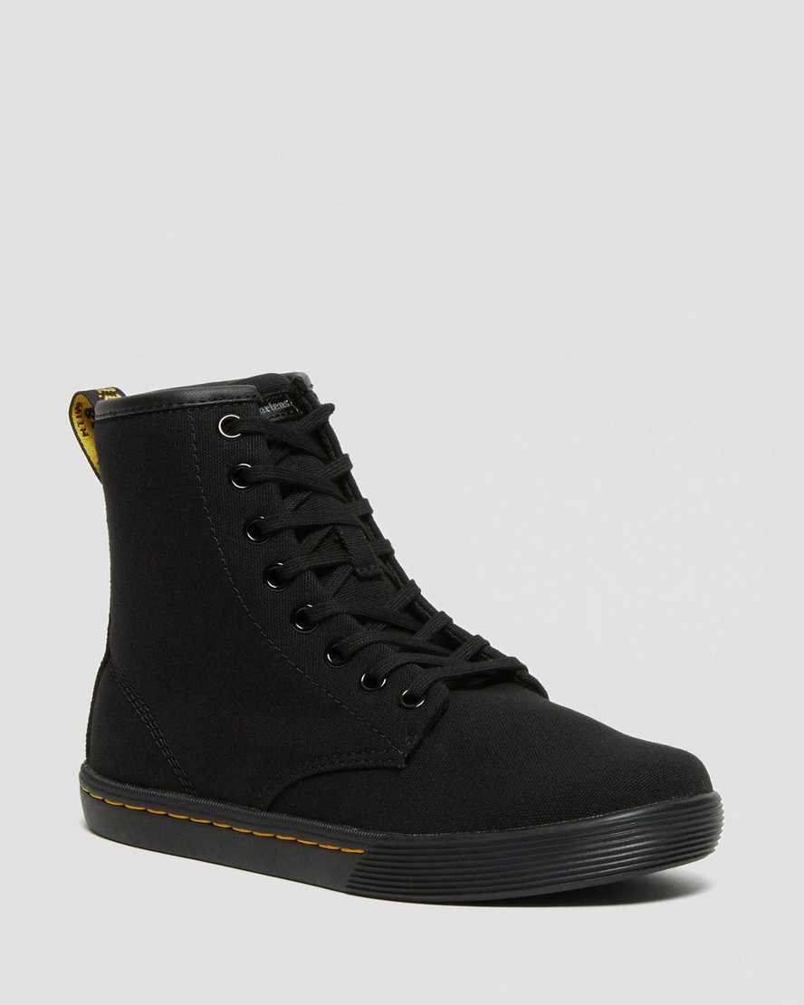 Dr Martens Sheridan Men Canvas Boots Black | 24BAEZLIG