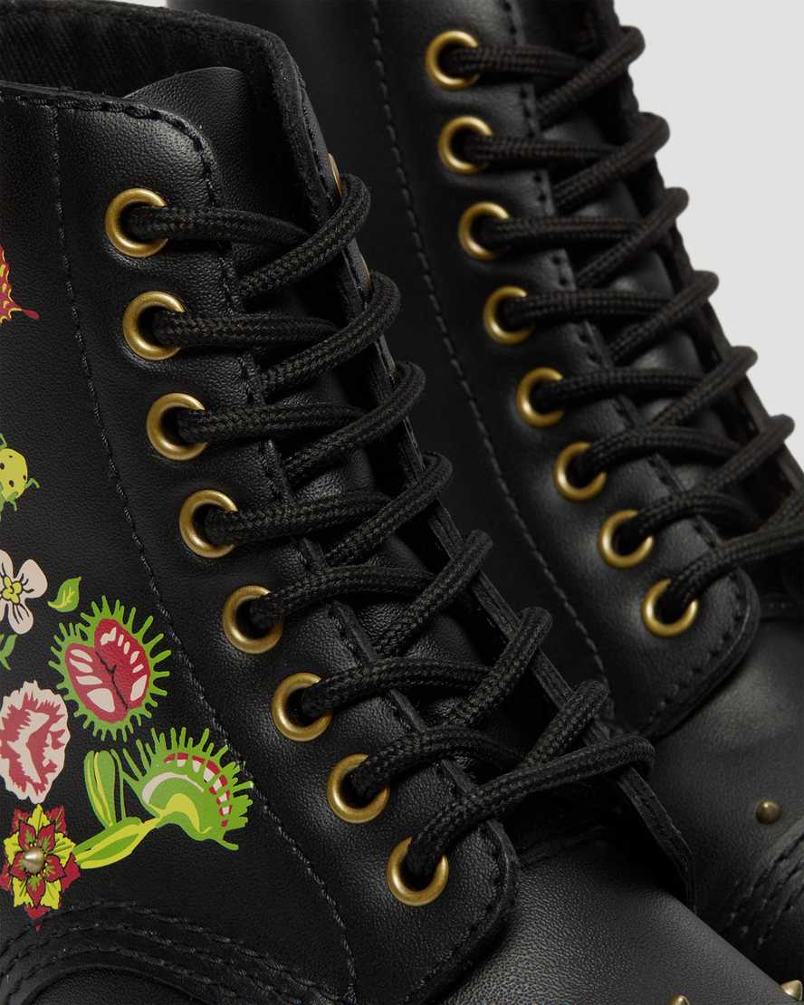 Dr Martens Sinclair Floral Bloom Leather Zip Up Women Boots Black | 06MCAJFXH