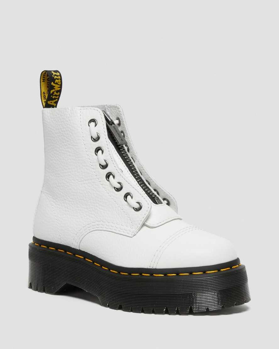 Dr Martens Sinclair Milled Nappa Leather Women Lace Up Boots White | 27WUIPDNY