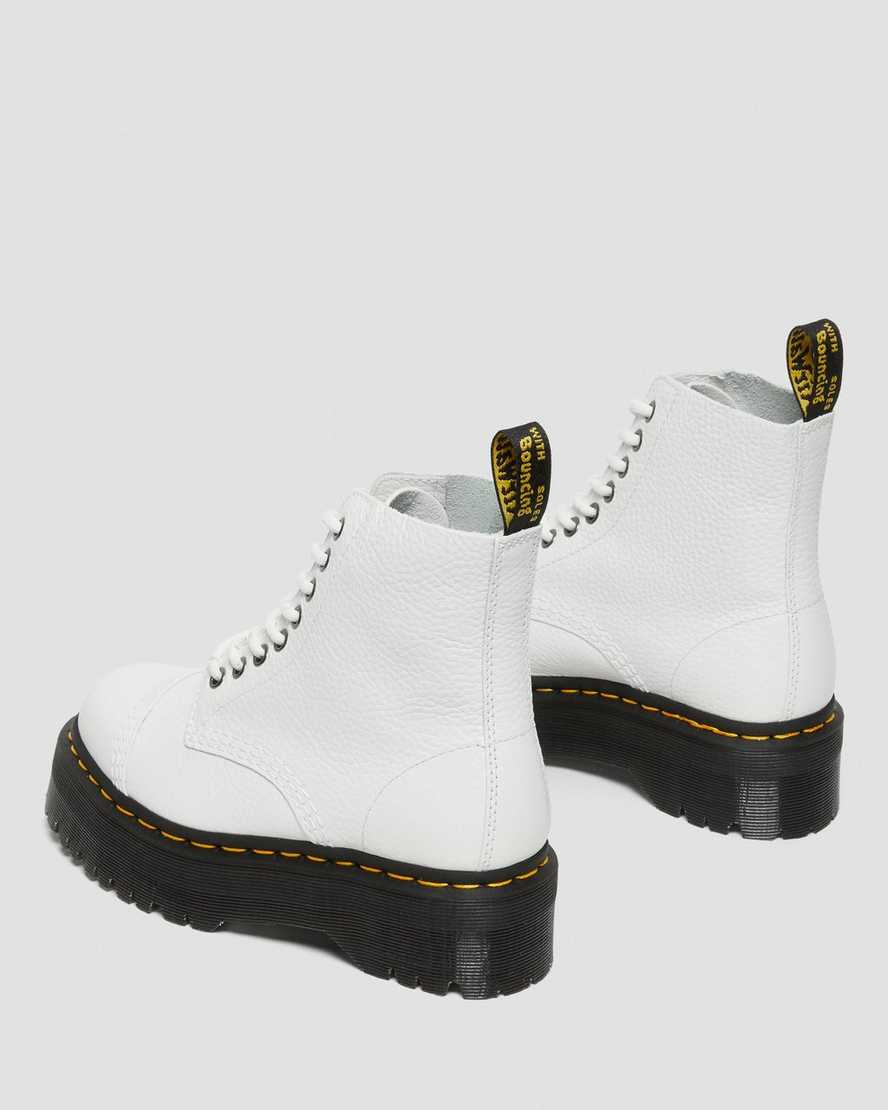 Dr Martens Sinclair Milled Nappa Leather Zip Up Women Boots White | 83HGVCLYI