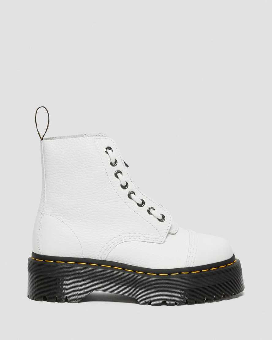 Dr Martens Sinclair Milled Nappa Leather Zip Up Women Boots White | 83HGVCLYI