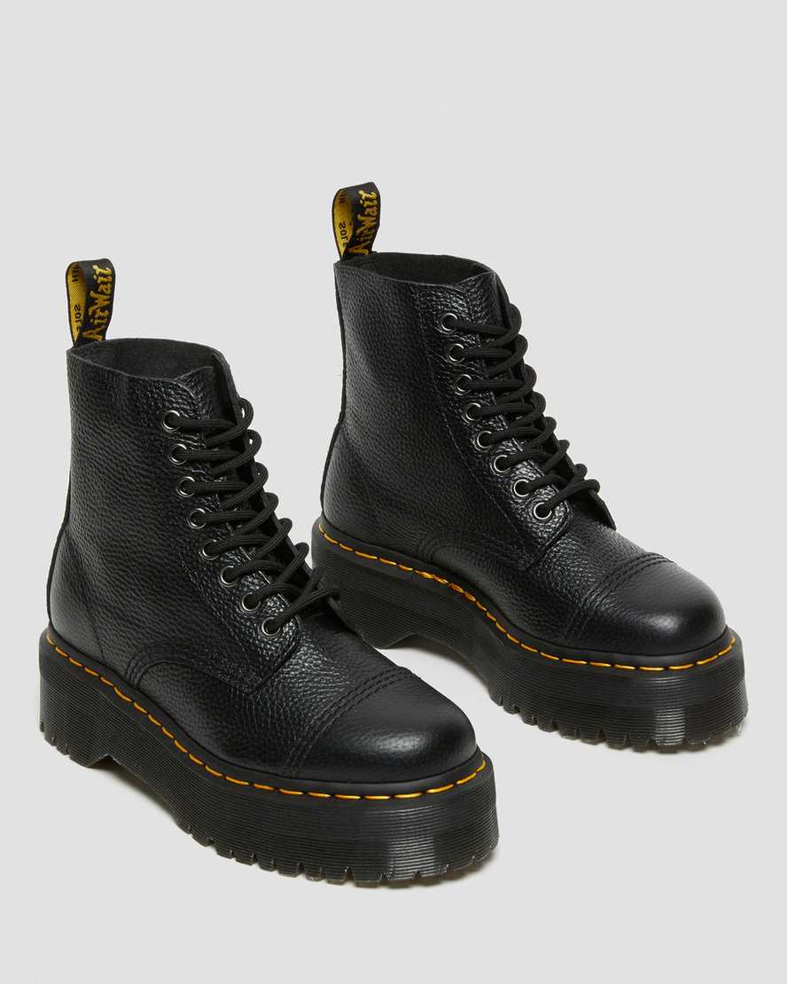 Dr Martens Sinclair Milled Nappa Leather Zip Up Women Boots Black | 24VBXFSYH