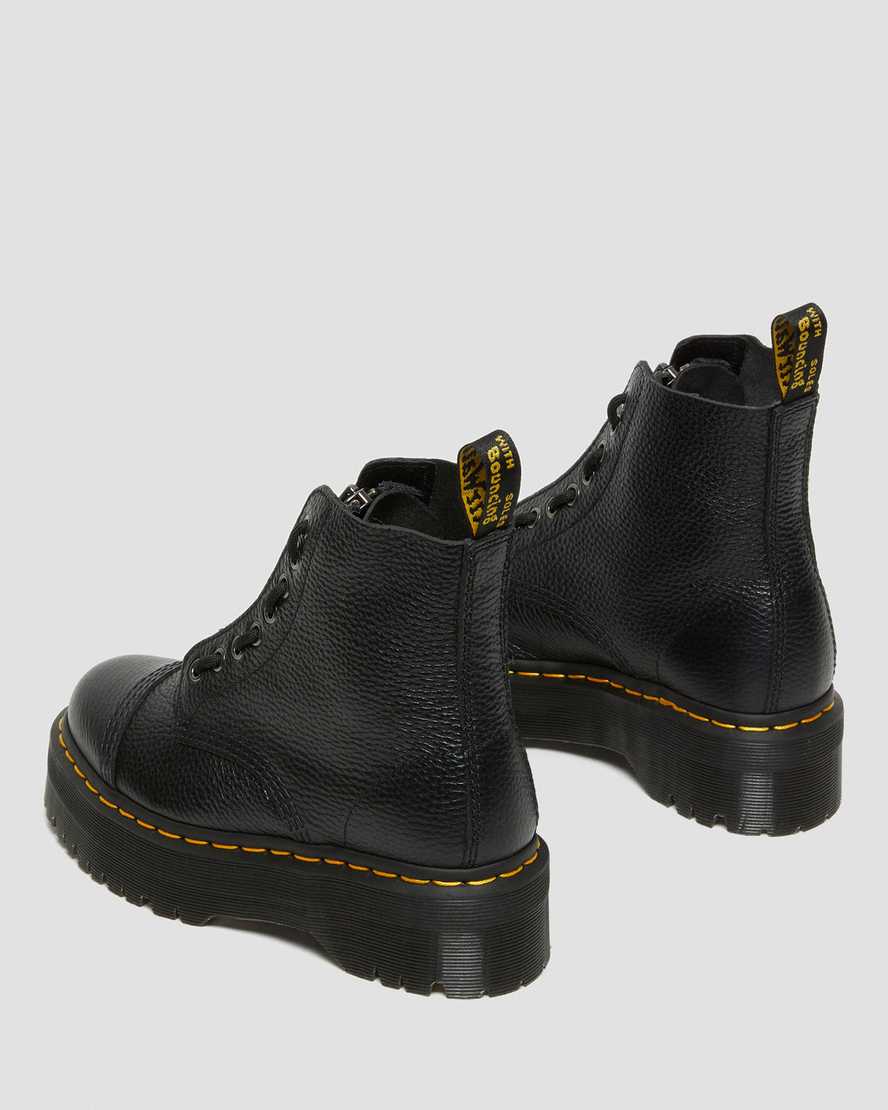 Dr Martens Sinclair Milled Nappa Leather Zip Up Women Boots Black | 24VBXFSYH