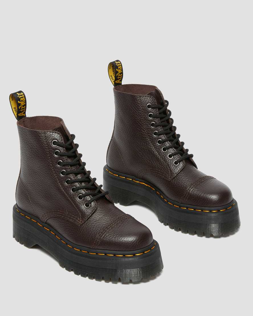 Dr Martens Sinclair Milled Nappa Leather Zip Up Women Boots Burgundy | 56SZUEOFH