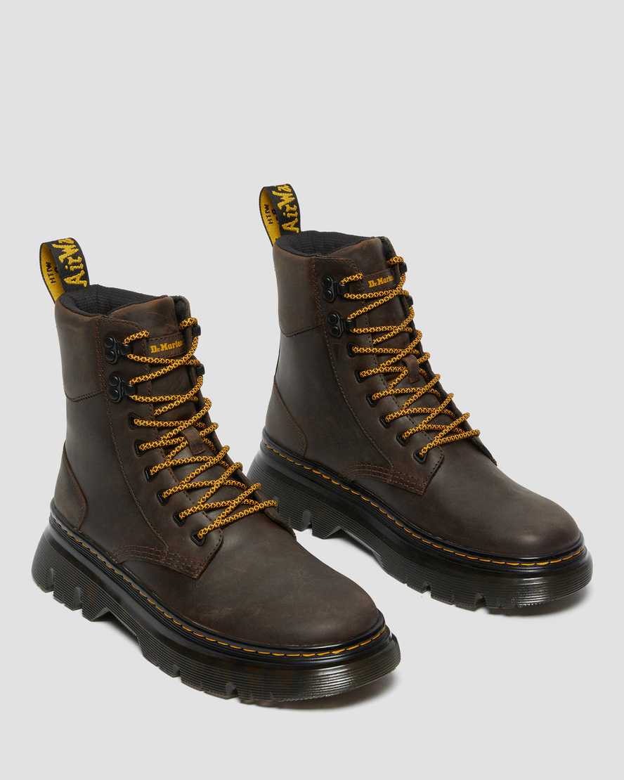 Dr Martens Tarik Crazy Horse Leather Men Lace Up Boots Dark Brown | 07ZCONTMR