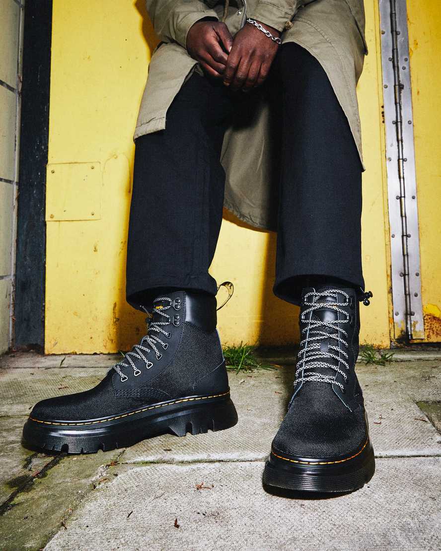 Dr Martens Tarik Utility Men Canvas Boots Black | 94BMVHUIC