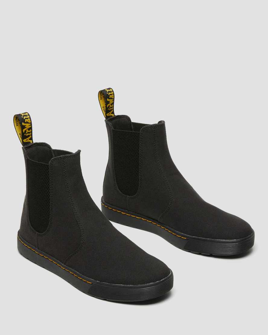 Dr Martens Tempesta Canvas Men Utility Boots Black | 25HBQPJKW