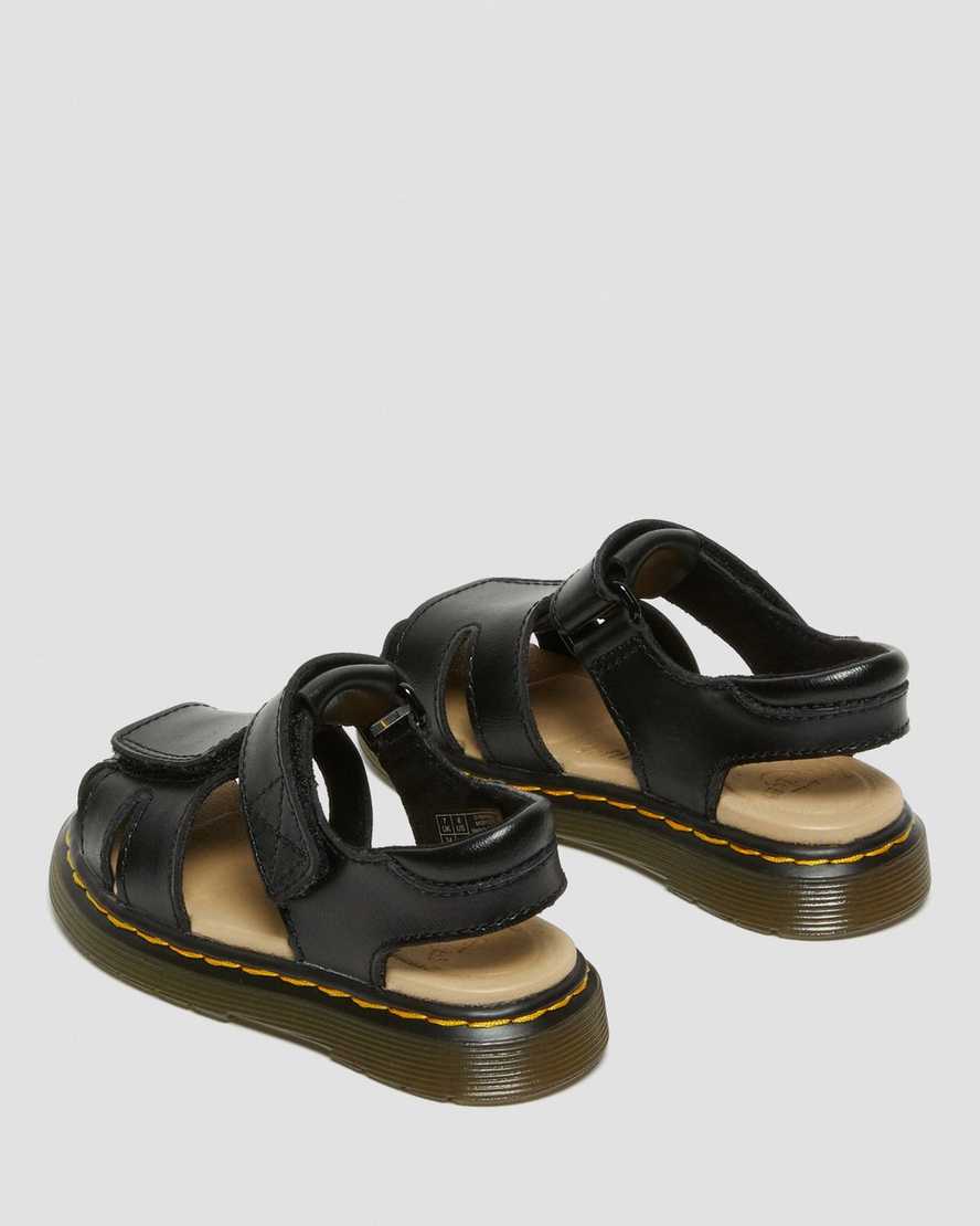 Dr Martens Toddler Moby II Leather Kids' Velcro Sandals Black | 53TDMPVWB