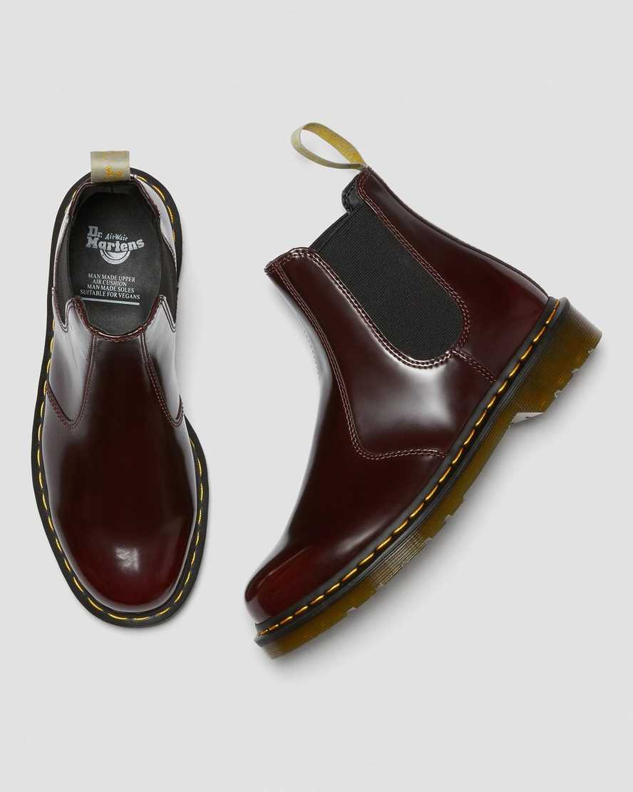 Dr Martens Vegan 2976 Men Ankle Boots Cherry Red | 34NAVQXOP