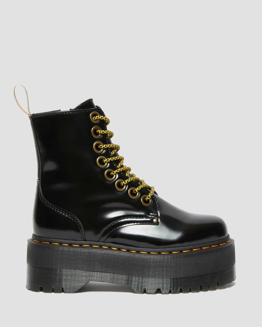 Dr Martens Vegan Jadon Max Zip Up Women Boots Black | 71KRLTSYX