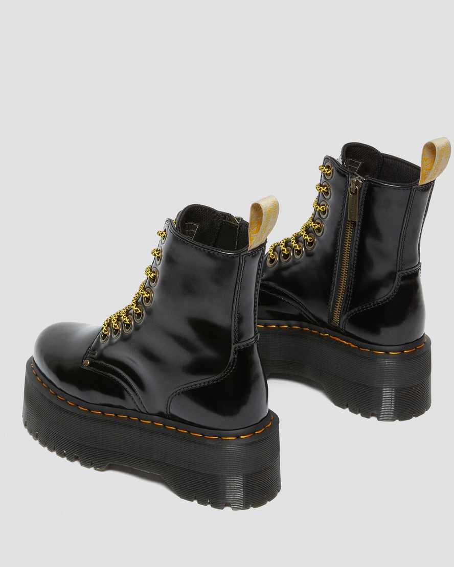 Dr Martens Vegan Jadon Max Zip Up Women Boots Black | 71KRLTSYX