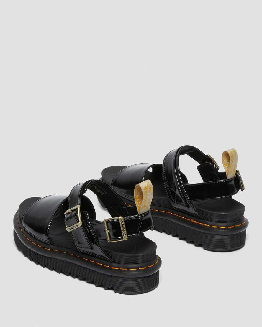 Dr Martens Vegan Voss Women Strap Sandals Black | 27OKDQALM