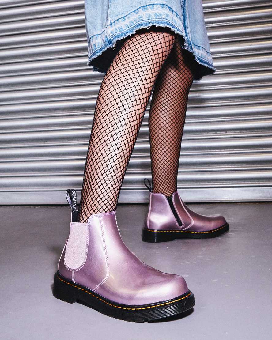 Dr Martens Youth 2976 Metallic Kids' Chelsea Boots Pink | 59XAMKJET